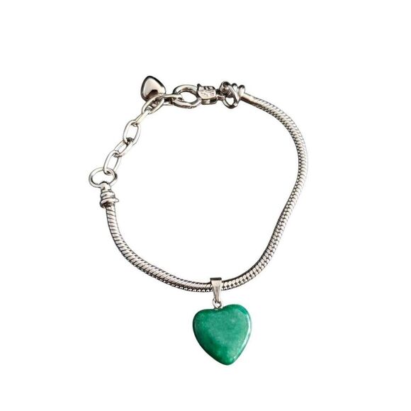 Silver Stone Green Adjustable Bracelet - Picture 1 of 2